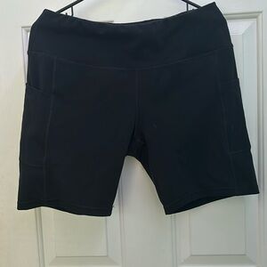 women's black biker shorts